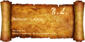 Nehrer Lajos névjegykártya